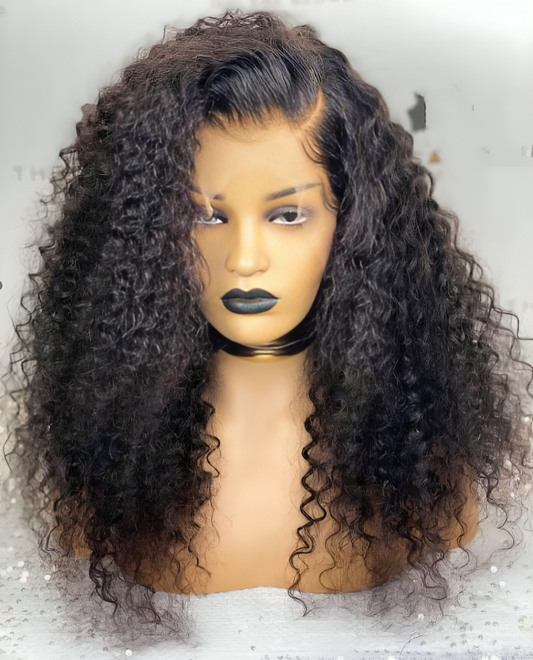 Peruvian human hair glueless wig, deep wave human hair lace wig glueless