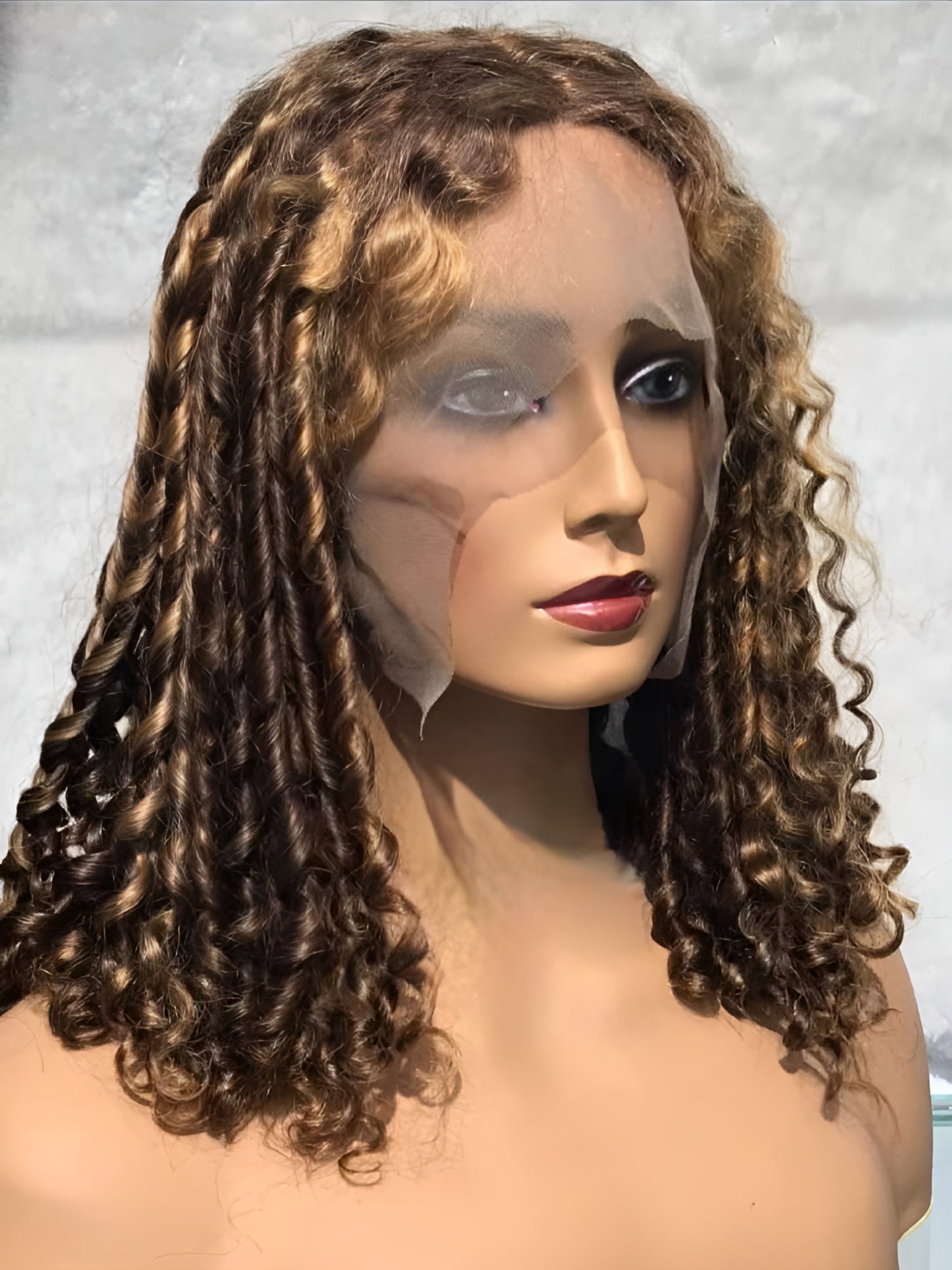 curly brown bob lace front wig