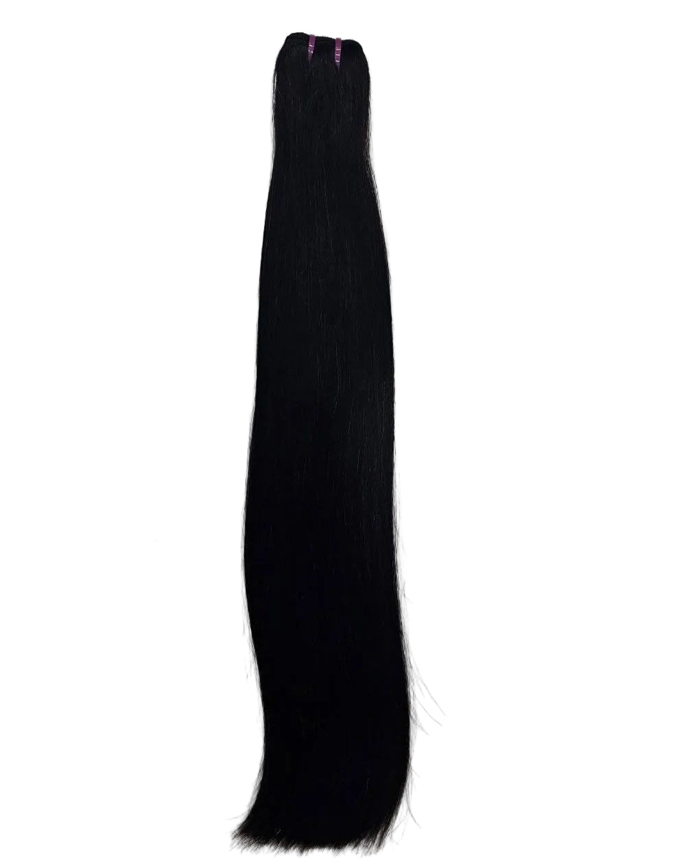 Full-density top to bottom thick human hair extensions compared to standard thin ends
