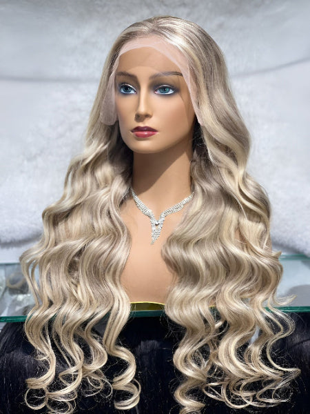 brown wig with blonde highlights Natural Hair and Wigs