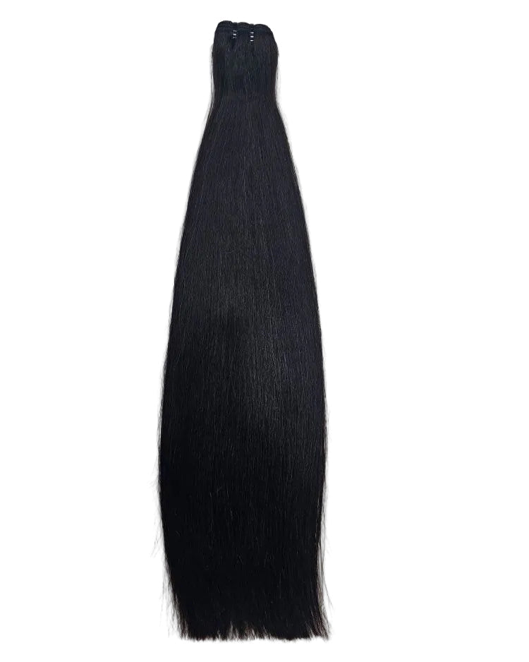 Luxury hair packaging with bone straight bundles ready for fast UAE delivery