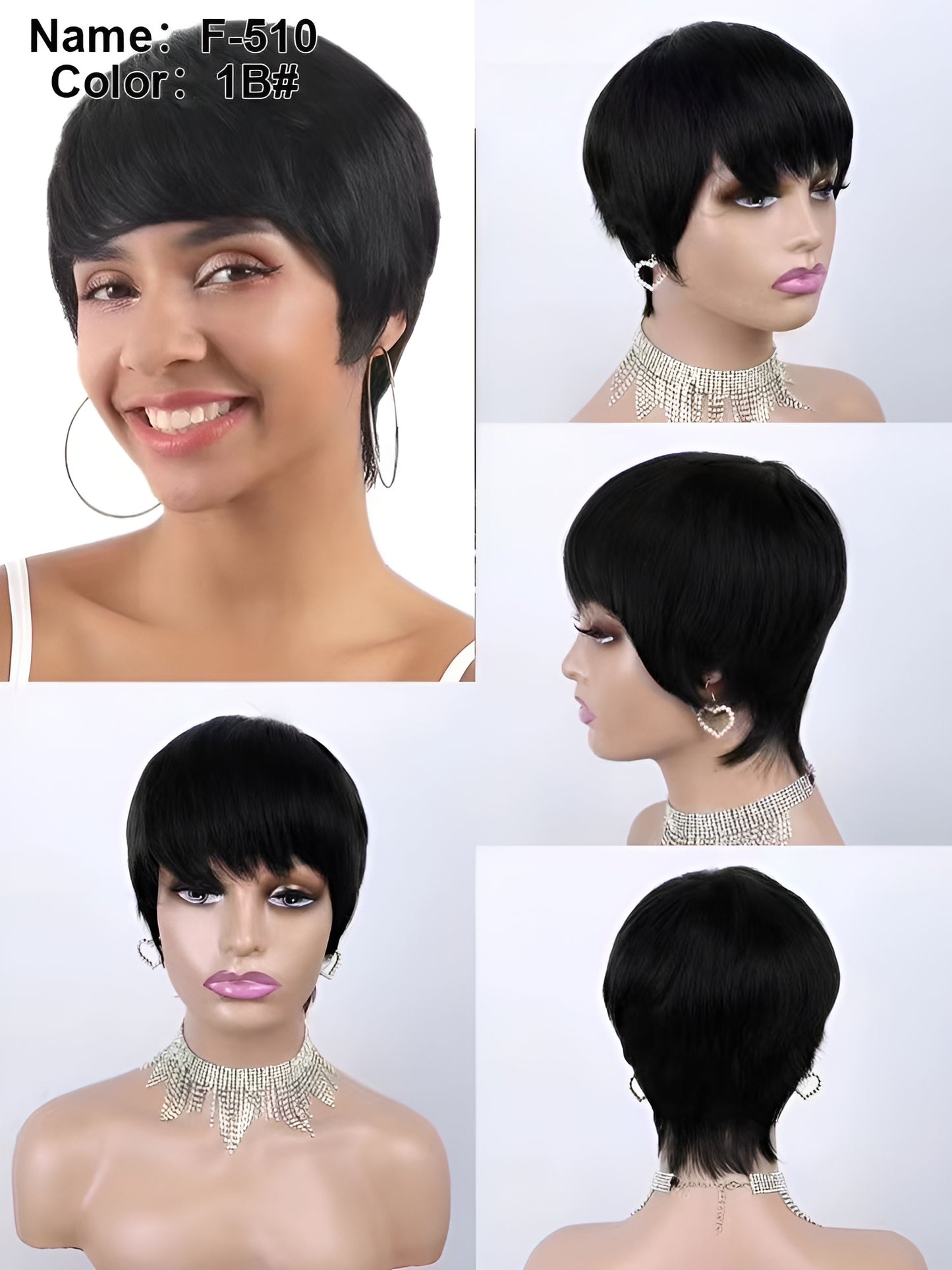 natural looking short human hair wig