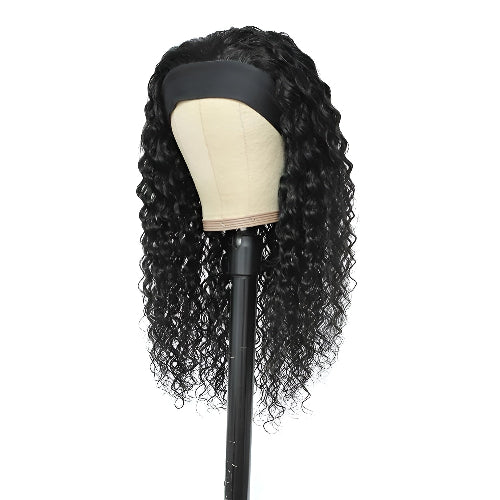 Italian Human Hair Curly Headband Wig for Women - Natural Hair and Wigs