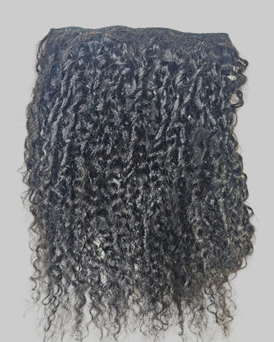 human hair pixie curl clip hair. 
best curly clip in hair extensions Dubai. 
Pixie Curl Clip In Extensions styled on natural hair. 