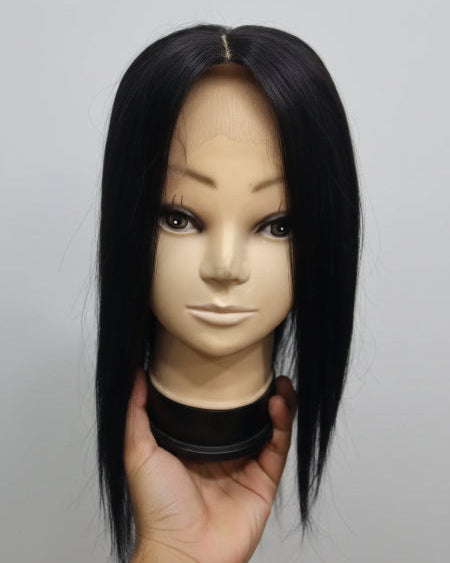 human hair topper Dubai. 
Natural hair topper for women with fine or thinning hair. 
Real human hair topper with natural black hair appearance.