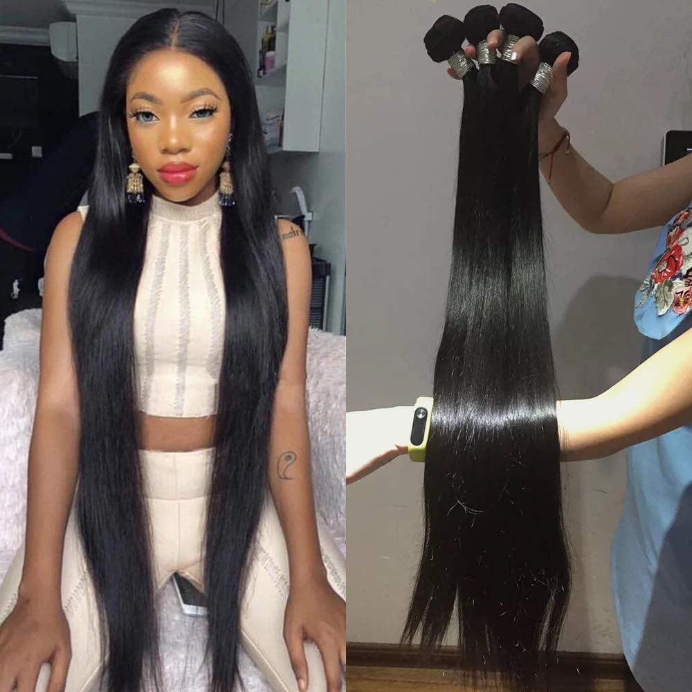 long human hair bundles for women in UAE  Straight Bundles Human Hair 100% virgin human hair with natural shine