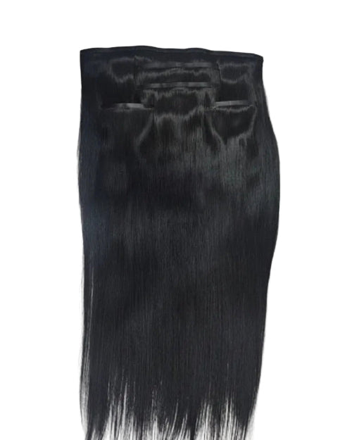 clip in hair extensions | 
Luxury Black Seamless Clip In Hair extensions for thicker and fuller hairstyles.
Reusable Black Seamless Clip In Hair made from premium Remy human hair.