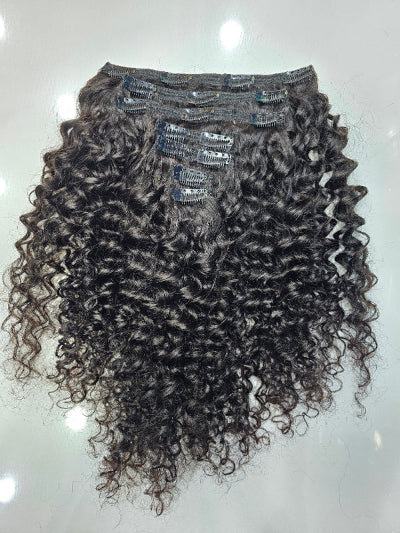natural curly clip in hair extensions human hair