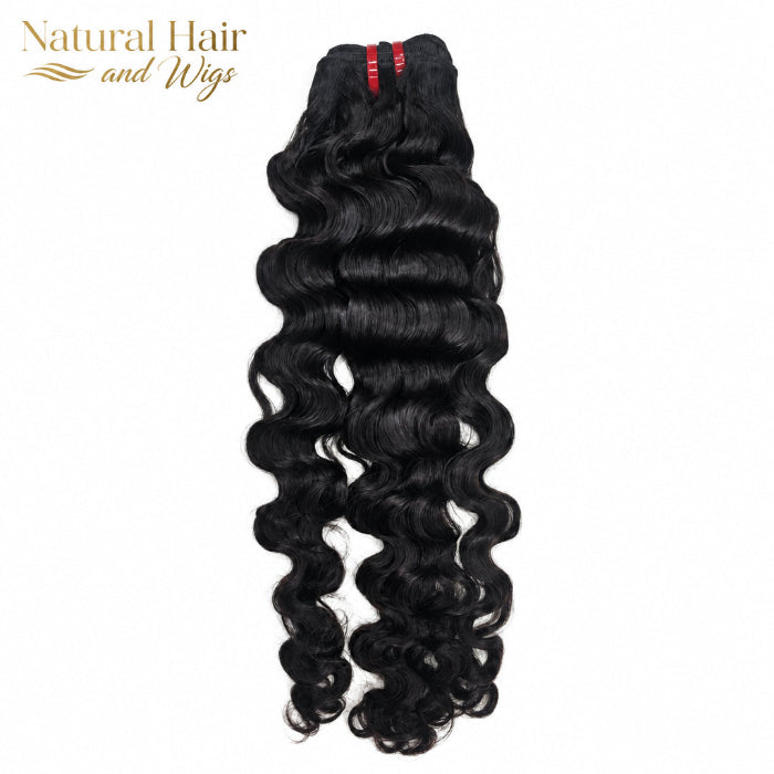 High-end raw remy curly hair extensions with defined wave patterns.