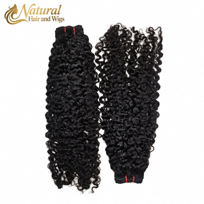 Soft and silky raw curly human hair extensions in Dubai store.